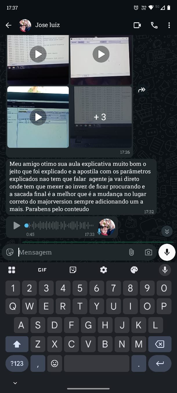 Depoimento de aluno